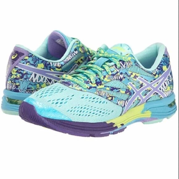 ASICS GEL NOOSA TRI 10 Womens MEDIUM Blue Purple Lime 7.5 39 EUR - Picture 2 of 11